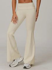 FlexFold™ Flare Leggings - Apricot Cream
