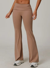 FlexFold™ Flare Leggings - Coral Coffee