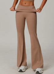 FlexFold™ Flare Leggings - Coral Coffee