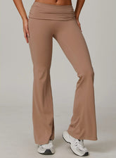FlexFold™ Flare Leggings - Coral Coffee