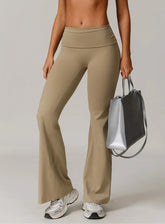 FlexFold™ Flare Leggings - Deep Khaki