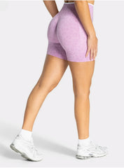 Leopard Scrunch Shorts - Orchid