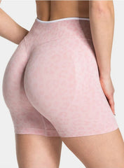 Leopard Scrunch Shorts - Pink