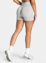 Leopard Scrunch Shorts - Silver Gray