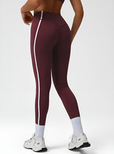 PowerFlex Sculpt Stripe Leggings - Damson - VECTOR SPORTSWEAR