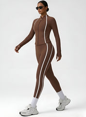 PowerFlex Sculpt Zip Jacket - Mocha Brown - VECTOR SPORTSWEAR