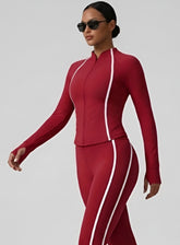 PowerFlex Sculpt Zip Jacket - Ruby Red - VECTOR SPORTSWEAR