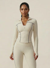 PowerFlex Zip Jacket - Beige - VECTOR SPORTSWEAR