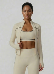 PowerFlex Zip Jacket - Beige - VECTOR SPORTSWEAR
