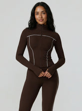 PowerFlex Zip Jacket - Deep Brown - VECTOR SPORTSWEAR