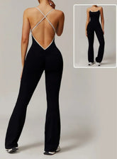 VANTA™ Crossback Flare Jumpsuit - Black