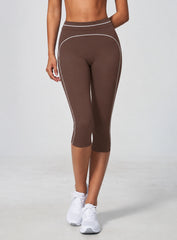 VELA™ Contour Capri Leggings - Dark Brown