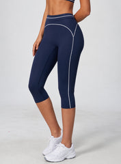 VELA™ Contour Capri Leggings - Navy Blue