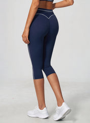 VELA™ Contour Capri Leggings - Navy Blue