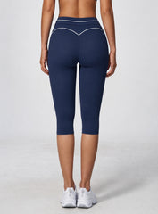 VELA™ Contour Capri Leggings - Navy Blue