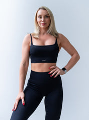 VESTA - HYDRAFIT RIBBED SEAMLESS LEGGING + BRA - FULL SET - BLACK - VECTOR SPORTSWEAR