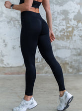 VESTA - HYDRAFIT RIBBED SEAMLESS LEGGING - BLACK - VECTOR SPORTSWEAR