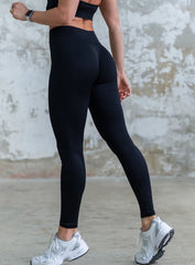 VESTA - HYDRAFIT RIBBED SEAMLESS LEGGING - BLACK - VECTOR SPORTSWEAR