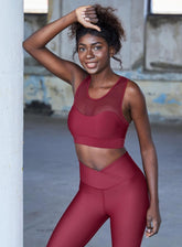 FREYA - LACY SPORTS BRA - MAROON - VECTOR SPORTSWEAR