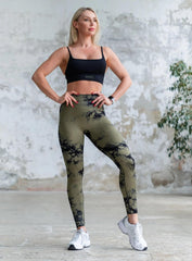 GEFION - SEAMLESS PUSH UP TIE DYE - FULL SET - LEGGING + BRA - PATTERNED - VECTOR SPORTSWEAR