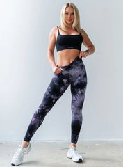 GEFION - SEAMLESS PUSH UP TIE DYE - FULL SET - LEGGING + BRA - PATTERNED - VECTOR SPORTSWEAR