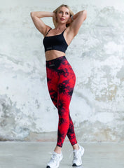GEFION - SEAMLESS PUSH UP TIE DYE - FULL SET - LEGGING + BRA - PATTERNED - VECTOR SPORTSWEAR