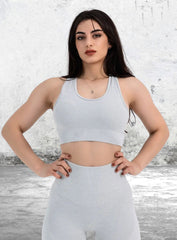 HERA - HYDRAFIT SEAMLESS SPORTS BRA - LIGHT GREY - VECTOR SPORTSWEAR