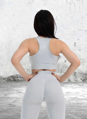 HERA - HYDRAFIT SEAMLESS SPORTS BRA - LIGHT GREY - VECTOR SPORTSWEAR