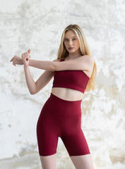 HERA - SCRUNCH SHORT - MAROON - VECTOR SPORTSWEAR