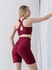HERA - SCRUNCH SHORT - MAROON - VECTOR SPORTSWEAR