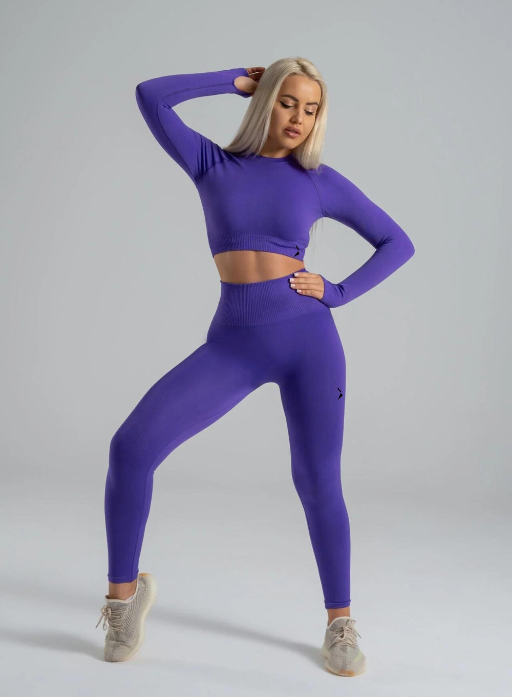 HERA - HYDRAFIT SEAMLESS PUSH UP LEGGING + LONG SLEEVES - FULL SET - PURPLE - VECTOR SPORTSWEAR