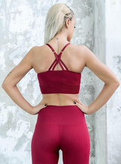VESTA - RIBBED SEAMLESS LEGGINGS - MAROON - VECTOR SPORTSWEAR