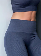 VESTA - RIBBED SEAMLESS LEGGINGS - ANTHRACITE - VECTOR SPORTSWEAR