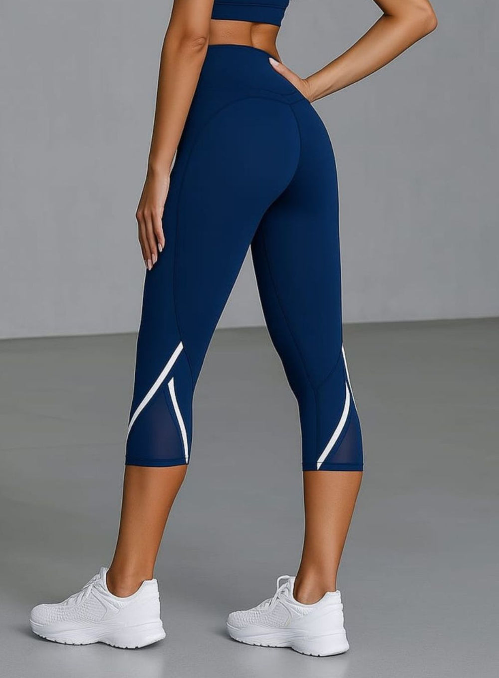 Mid - Calf Running Legging - Navy Blue - VECTOR SPORTSWEAR