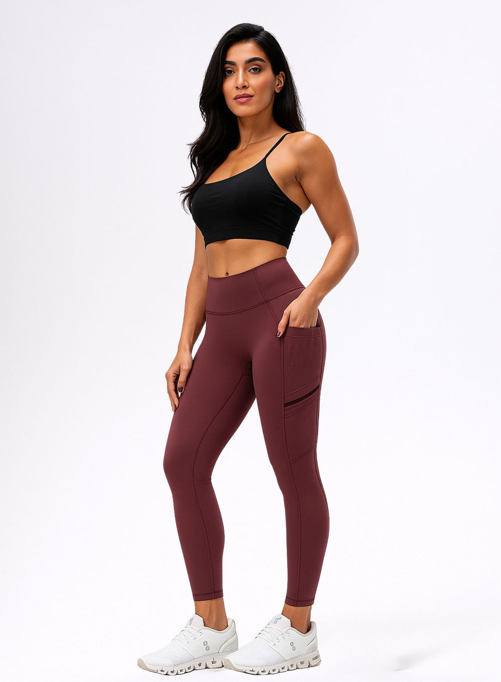 CloudSoft Pocket Legging - Crimson Clay - VECTOR SPORTSWEAR