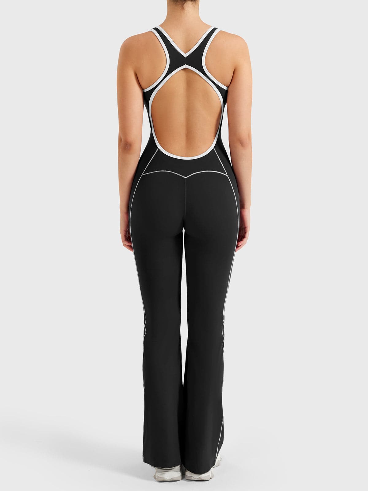 AURA – Hollow Back Yoga Jumpsuit - Black