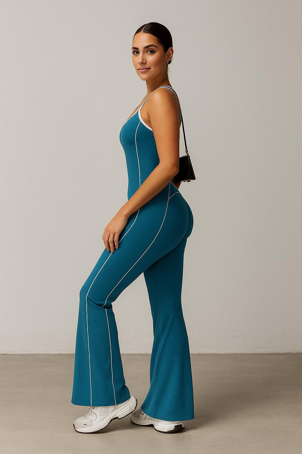 AURA – Hollow Back Yoga Jumpsuit - Deep Sea Blue - VECTOR SPORTSWEAR