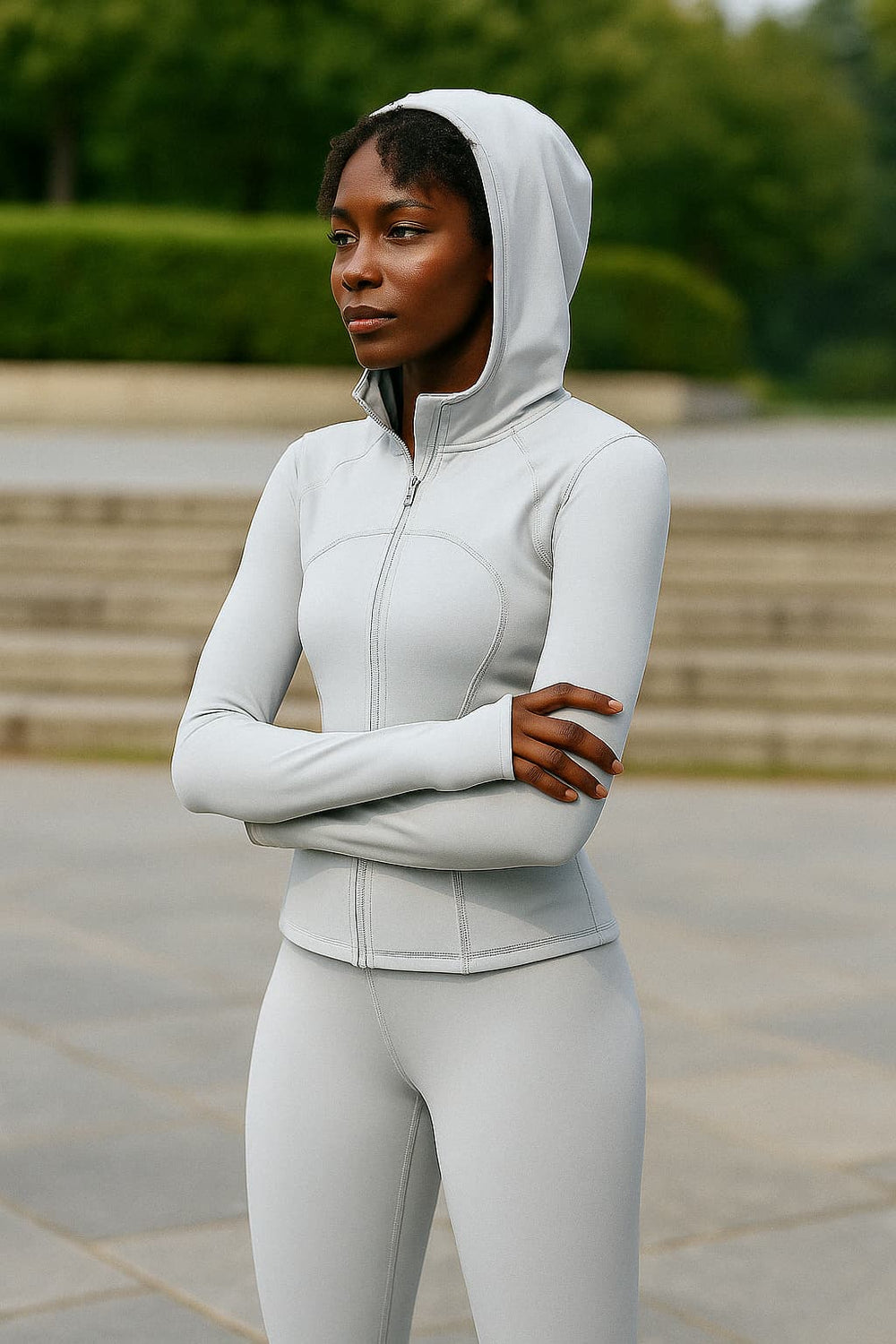 Athleia - SlimFit Zip Hoodie - Ice Gray - VECTOR SPORTSWEAR