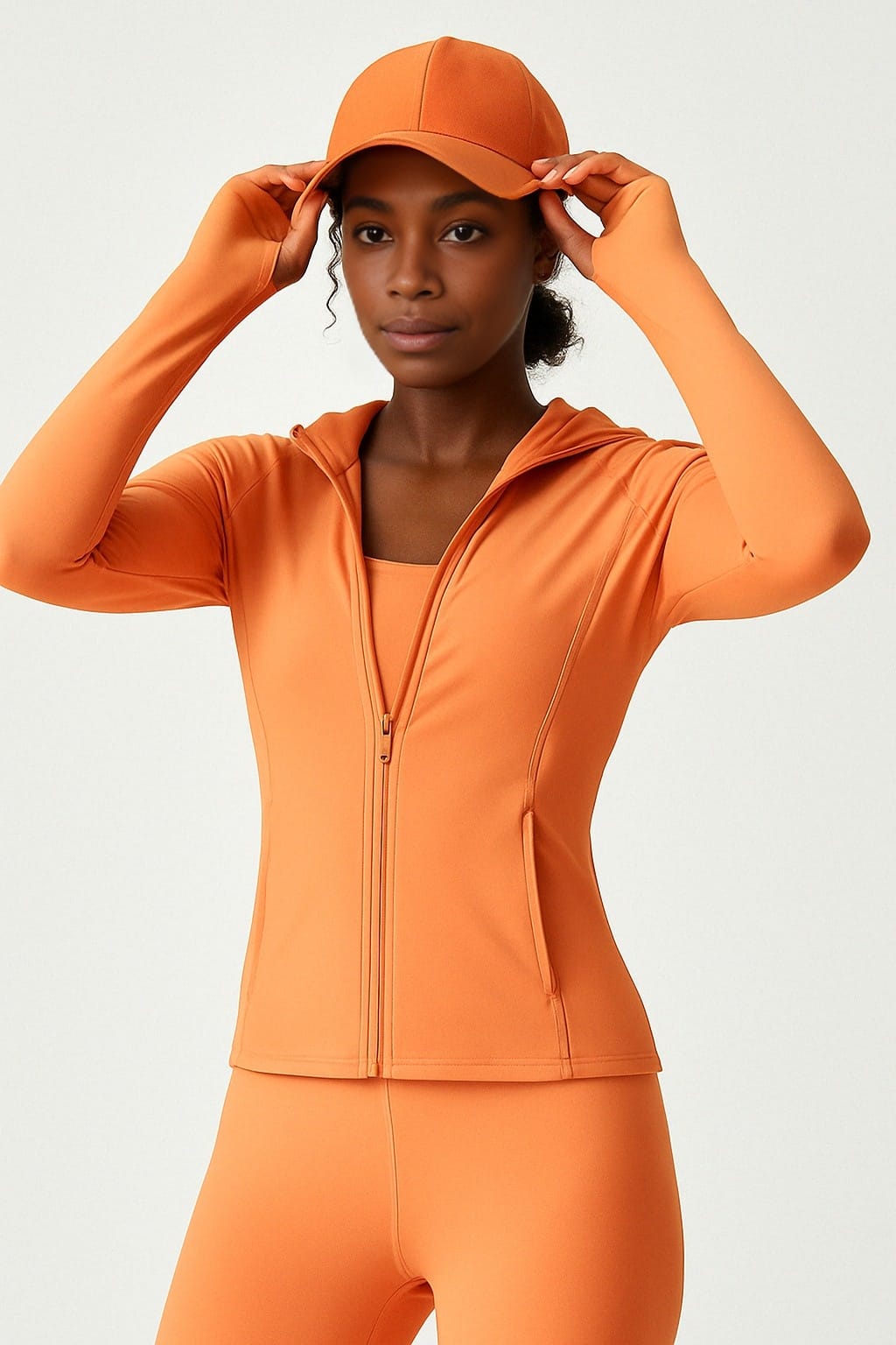 Athleia - SlimFit Zip Hoodie - Orange