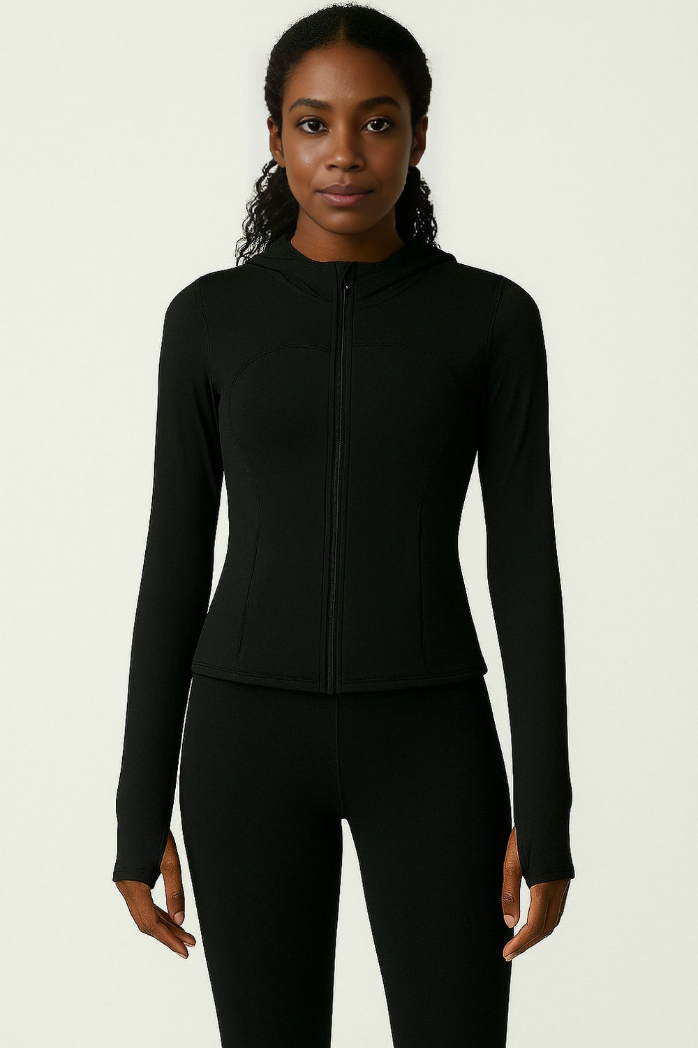 Athleia - SlimFit Zip Hoodie - Black - VECTOR SPORTSWEAR