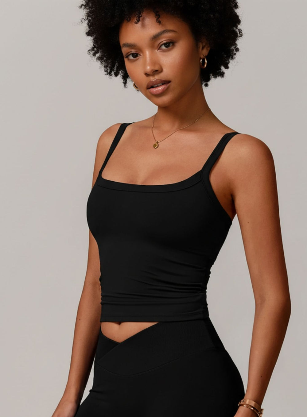 Brushed Square - Neck Tank - Black - VECTOR SPORTSWEAR