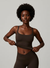 Brushed Square - Neck Tank - Brown - VECTOR SPORTSWEAR