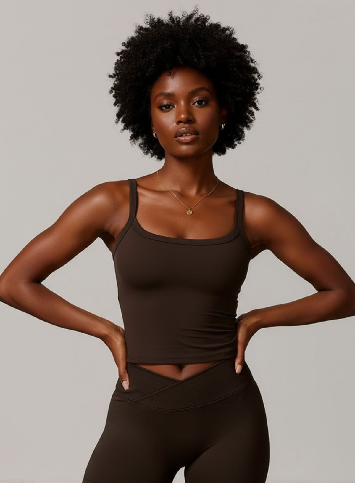 Brushed Square - Neck Tank - Brown - VECTOR SPORTSWEAR Main image
