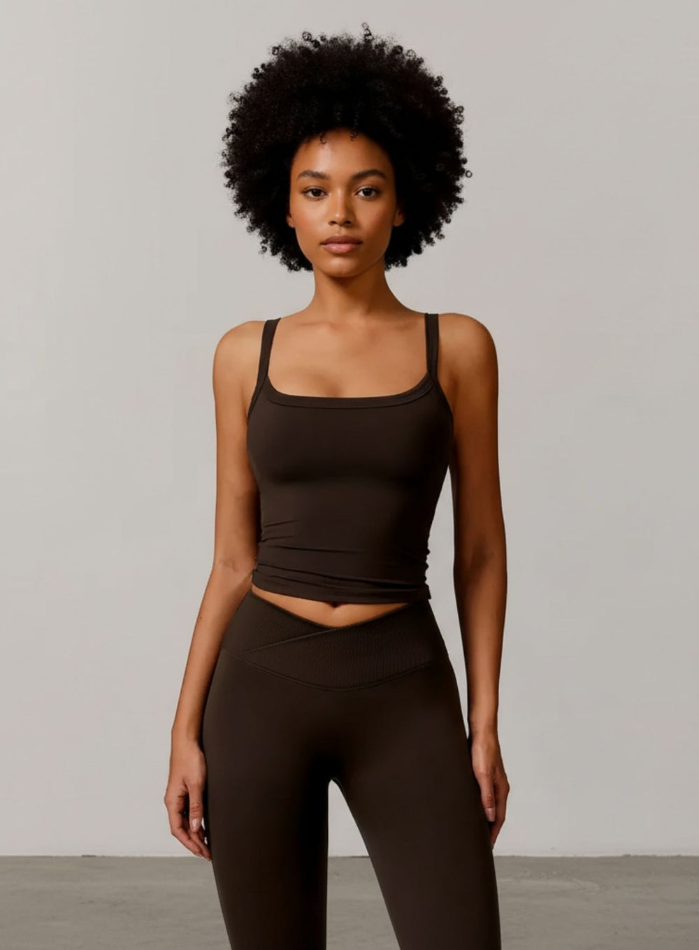 Brushed Square - Neck Tank - Brown - VECTOR SPORTSWEAR