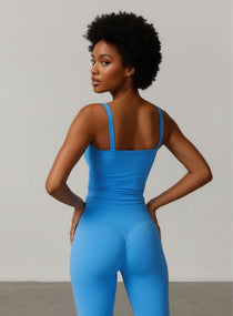 Brushed Square - Neck Tank - Dream Blue - VECTOR SPORTSWEAR