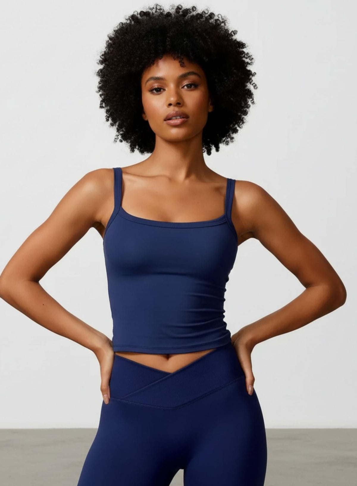 Brushed Square - Neck Tank - Navy Blue - VECTOR SPORTSWEAR Main image
