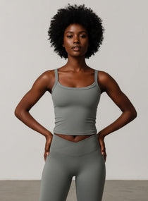Brushed Square - Neck Tank - Olive Slate - VECTOR SPORTSWEAR