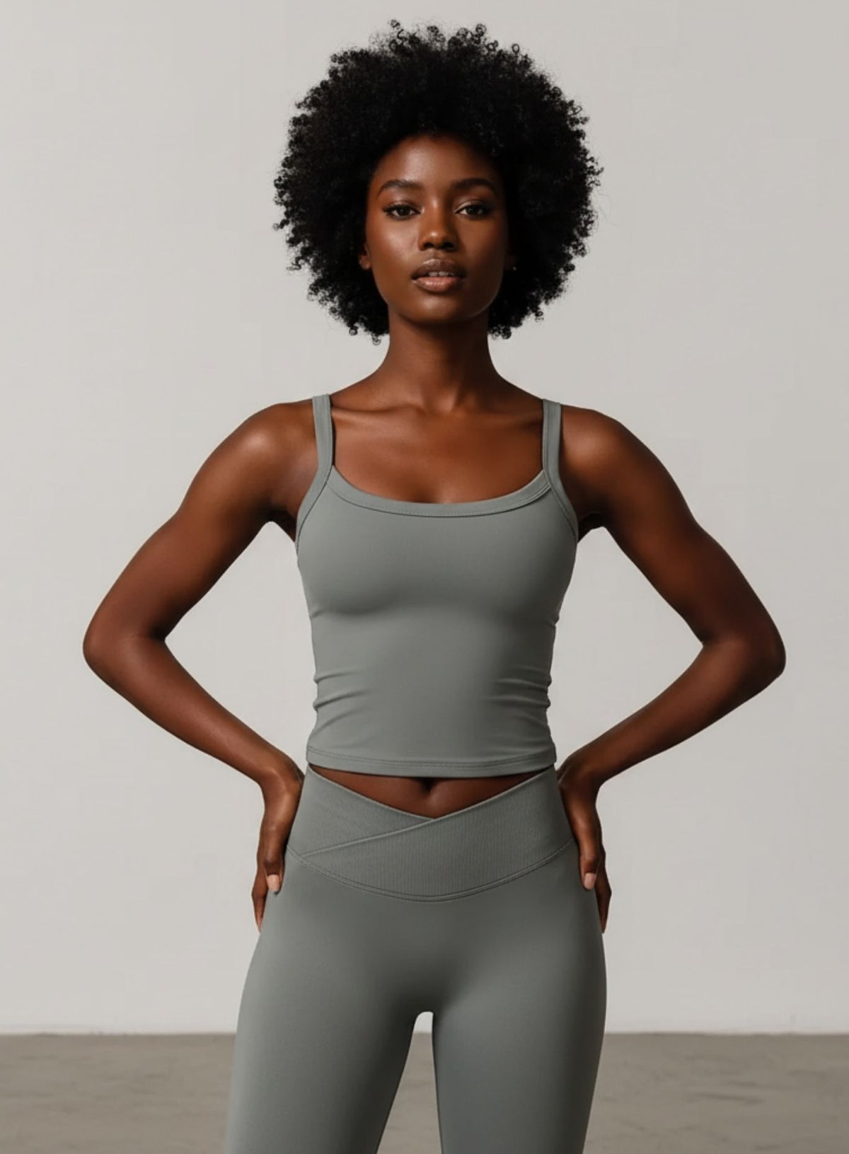 Brushed Square - Neck Tank - Olive Slate - VECTOR SPORTSWEAR