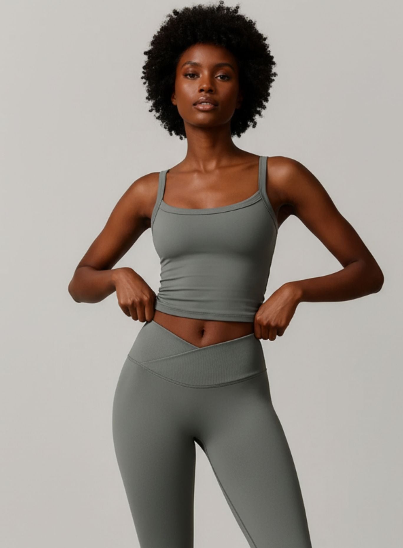 Brushed Square - Neck Tank - Olive Slate - VECTOR SPORTSWEAR