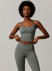 Brushed Square - Neck Tank - Olive Slate - VECTOR SPORTSWEAR